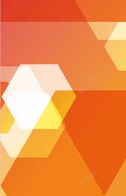 橘黄色三角形橘黄色六边形背景矢量图高清图片