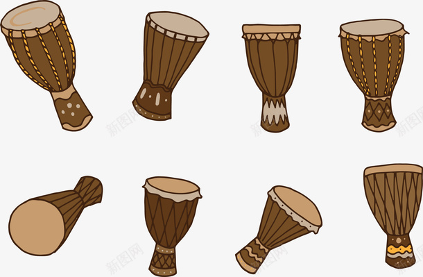 非洲鼓乐器矢量图eps免抠素材_新图网 https://ixintu.com 乐器 位图图形 印刷图 手绘 手绘彩色 装饰图 非洲鼓 矢量图