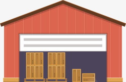 木头仓库一个红色仓库矢量图高清图片