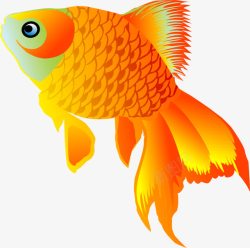 金鱼缸黄色卡通金鱼高清图片