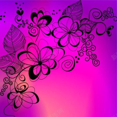 紫色花纹边框背景背景
