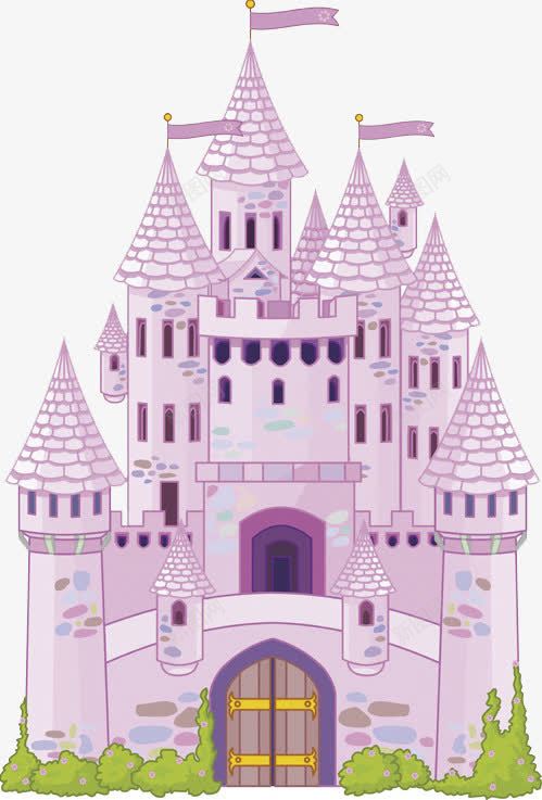 紫色城堡png免抠素材_新图网 https://ixintu.com 城堡 建筑 欧式 紫色