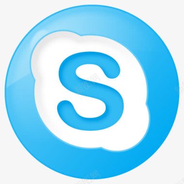 社会skype蓝色图标按钮图标
