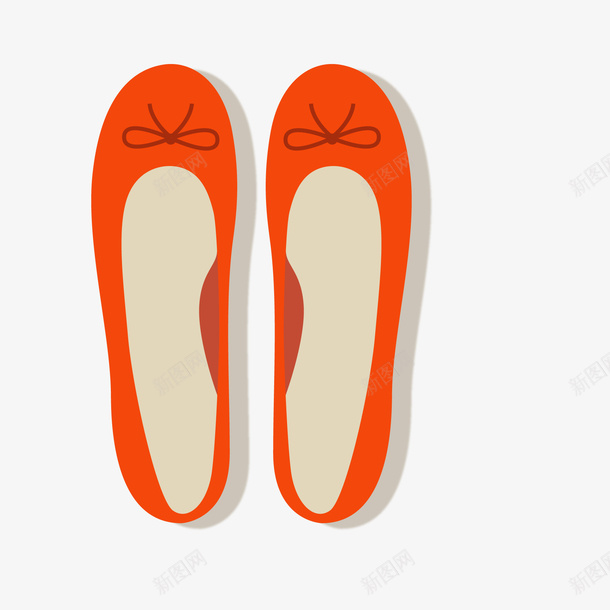 卡通女士的鞋子png免抠素材_新图网 https://ixintu.com 卡通 女性 平底鞋 扁平化 红色 鞋子