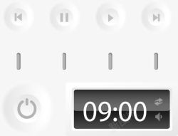 白色面板播放设置控制面板高清图片