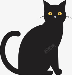 灵异灵异黑猫矢量图高清图片