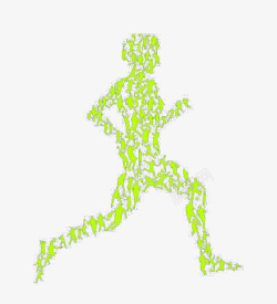 绿色跑步人像素材
