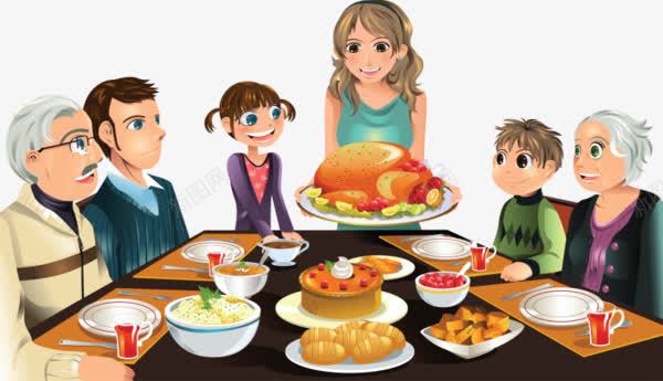 吃饭的一家人png免抠素材_新图网 https://ixintu.com 一家人 吃饭 庆功宴 手绘 聚餐 餐桌