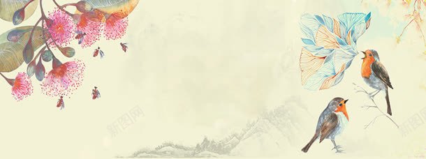 手绘中国风背景海报jpg设计背景_新图网 https://ixintu.com 国风 海报 背景