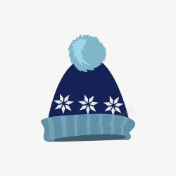 小蓝帽手绘蓝色雪花毛线帽子高清图片