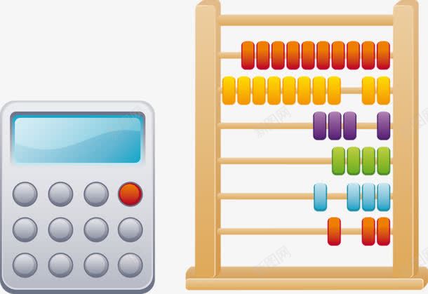 计算器材png免抠素材_新图网 https://ixintu.com 彩色 木质 电子 算盘 计算器
