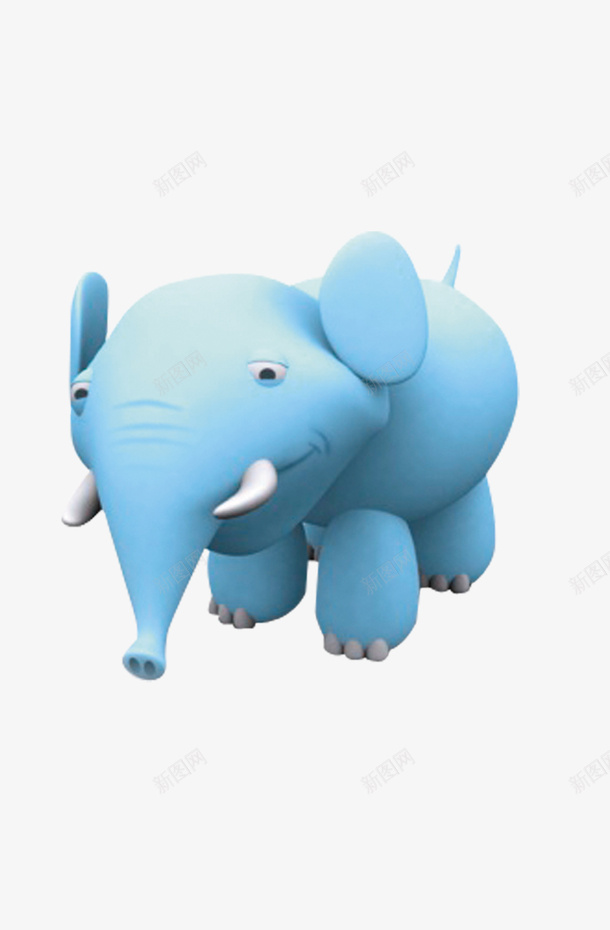 一只蓝色的卡通小象png免抠素材_新图网 https://ixintu.com 一只 卡通 小象 蓝色