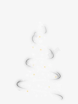 白色线条圣诞树素材