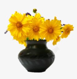 花朵花瓶黄色花朵装饰素材