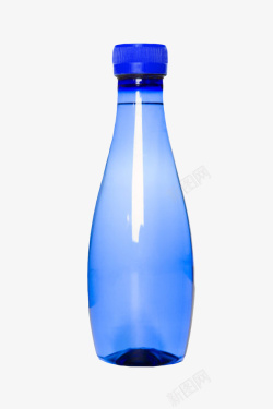 发光的瓶子蓝色解渴反光的塑料瓶饮用水实物高清图片