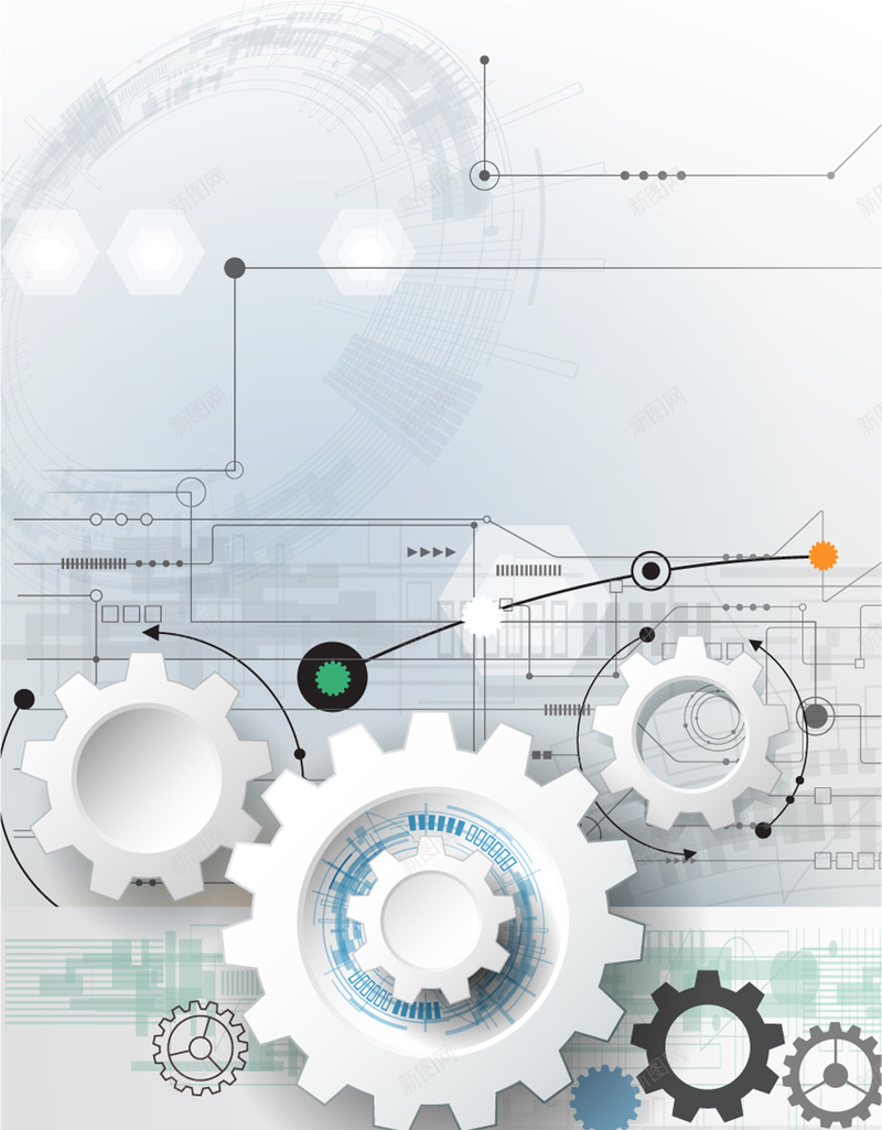 科技商务矢量背景ai设计背景_新图网 https://ixintu.com 商务 图形 矢量背景 科幻 科技 科技风 高科技 齿轮 矢量图