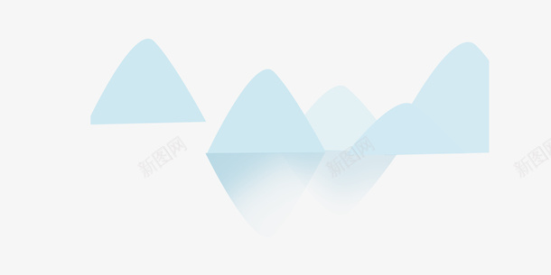蓝色水墨山元素png免抠素材_新图网 https://ixintu.com 山峰 插画 水墨 蓝色
