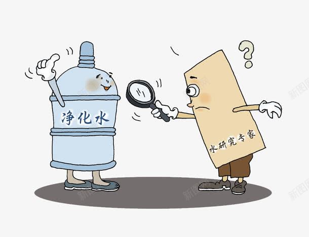 卡通净化水png免抠素材_新图网 https://ixintu.com 净化水 卡通 手绘 放大镜 漫画