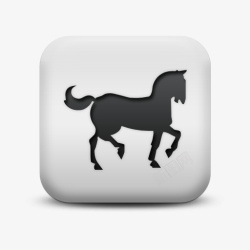 Horse不光滑的白色的广场图标动物动物高清图片