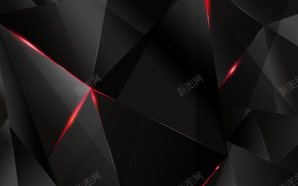 黑红色三角形立体壁纸背景