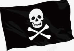 黑色海盗旗白色骷髅海盗旗高清图片