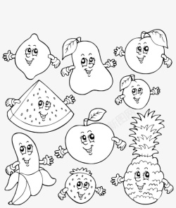 简笔画黑色水果素材