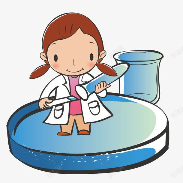 女科学家在研究试管png免抠素材_新图网 https://ixintu.com 化学 卡通 插画 科学家 试管