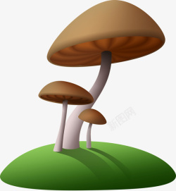 伞蘑菇卡通蘑菇元素高清图片