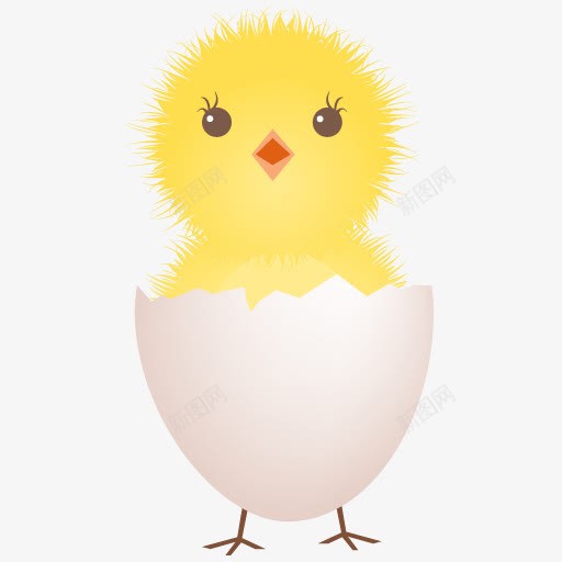 可爱黄色小鸡蛋壳卡通png免抠素材_新图网 https://ixintu.com 卡通 可爱 小鸡 蛋壳 黄色