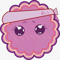 火腿月饼紫色卡通月饼矢量图高清图片