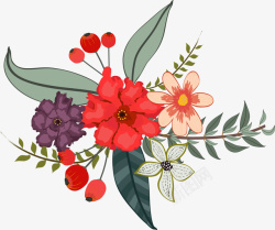 精美彩色装饰花草花卉植物矢量图素材