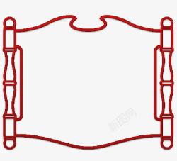 中国风花纹边框红色装饰素材