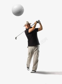 涓扑笟锲槦一男性打高尔夫球高清图片