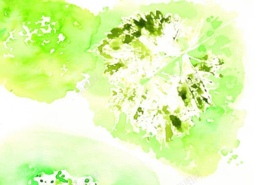 绿色渲染手绘叶子背景