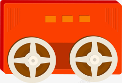 矢量音乐播放器橙色卡通录音机高清图片