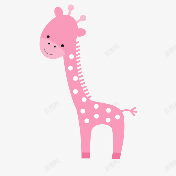 一只可爱的粉色长颈鹿矢量图ai免抠素材_新图网 https://ixintu.com 一只长颈鹿 动物 卡通 可爱 扁平化 粉色 非洲 矢量图