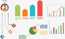 扁平化数轴彩色图表高清图片