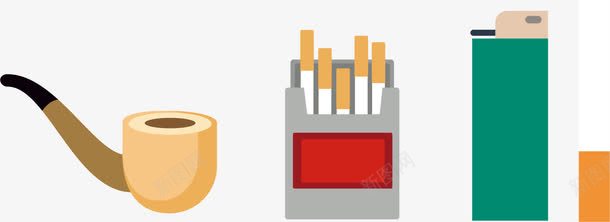 吸烟和打火机png免抠素材_新图网 https://ixintu.com 吸烟 扁平 打火机 抽烟 男士