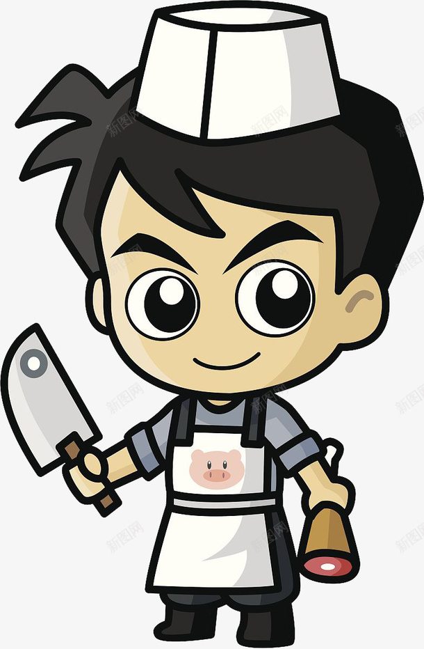屠宰的厨师png免抠素材_新图网 https://ixintu.com 卡通屠宰 厨师 屠夫 屠宰