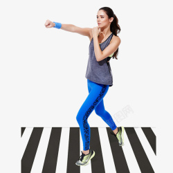 跑步女健身的女汉子图高清图片