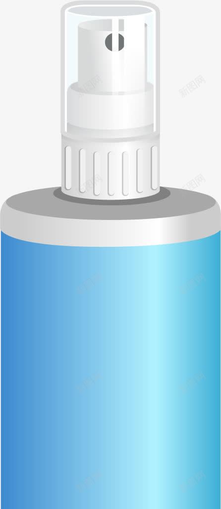 液体喷头蓝色外包装png免抠素材_新图网 https://ixintu.com 包装 化妆品 液体喷头瓶 瓶子 蓝色外包装