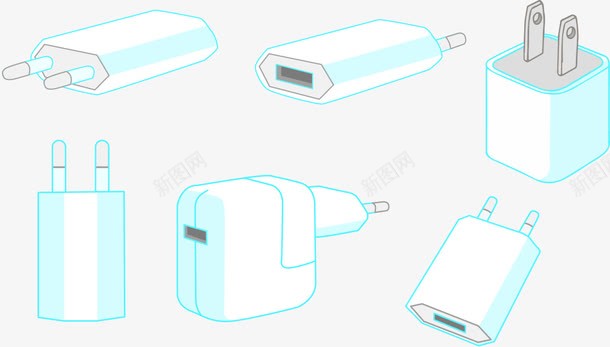 手机充电器图标png_新图网 https://ixintu.com 充电器 手机充电器 白色充电器 矢量手机