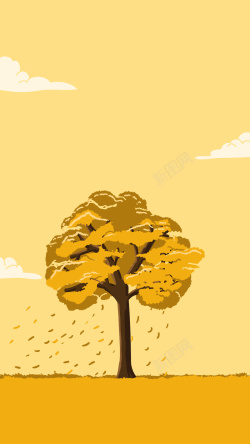 季节性背景秋季自然卡通h5背景树冬夏自然矢量图高清图片