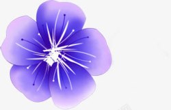 紫色卡通花卉素材