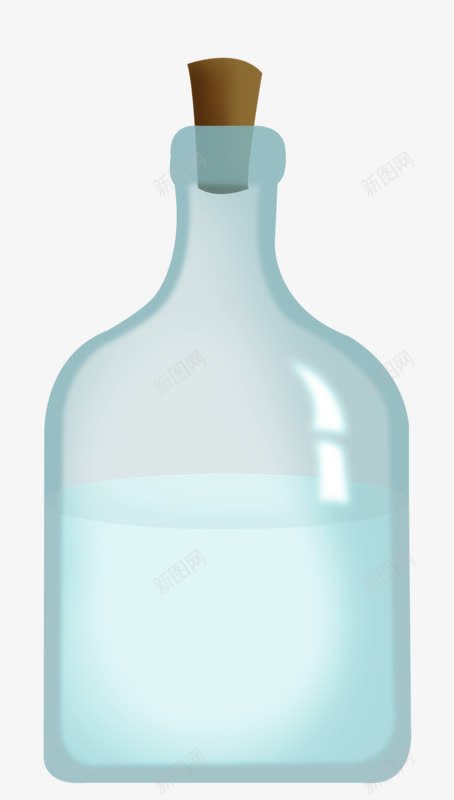 绿色瓶子png免抠素材_新图网 https://ixintu.com 卡通 手绘 玻璃瓶 瓶子 绿色 透明