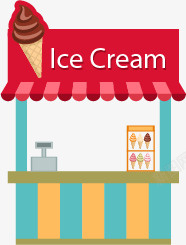 冰淇淋餐车矢量图素材