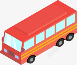 红色大巴车红色大巴车客车高清图片