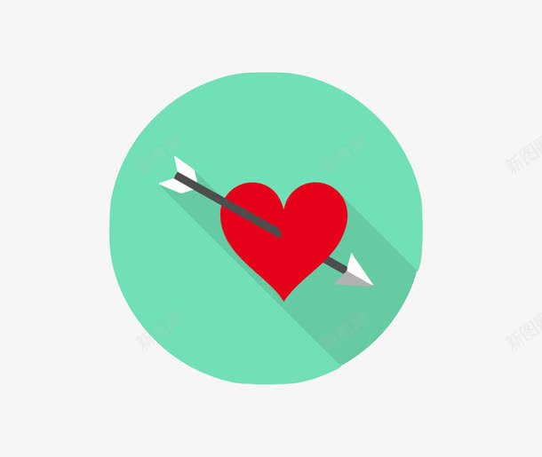 一箭穿心图标png_新图网 https://ixintu.com ai格式 icon 可爱 图标 图案 心形 心心 情人节 扁平设计 爱心 箭头