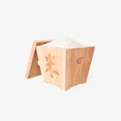 橡胶木面粉桶森隆实木米桶储米箱米缸高清图片