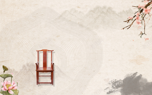中国风红木家具海报背景背景